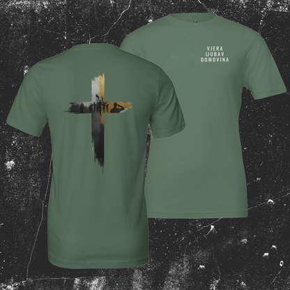 Čuvari Domovine - Unisex Olive Green pamučna majica, kratkih rukava