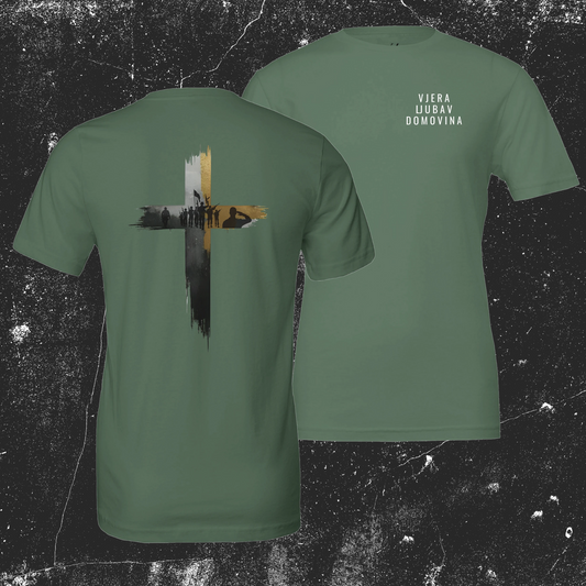Čuvari Domovine - Unisex Olive Green pamučna majica, kratkih rukava