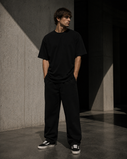 ZeroCore Velebit oversized t-shirt, front view on model